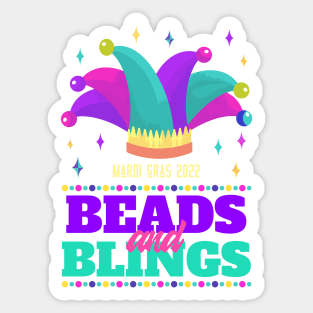 Carnival Party Mardi Gras 2022 Beads And Blings Sticker